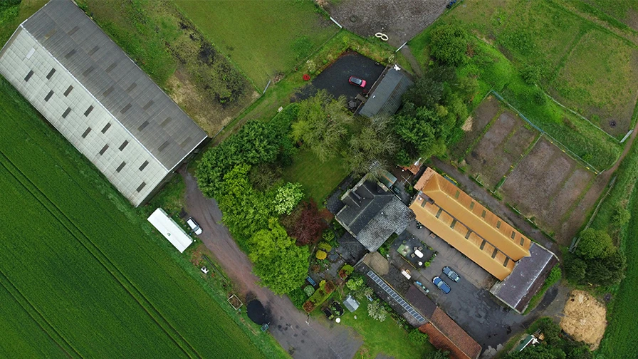 Aerial view of farm