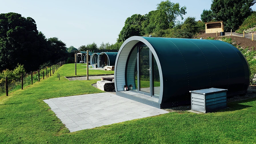 Glamping pods business in the countryside