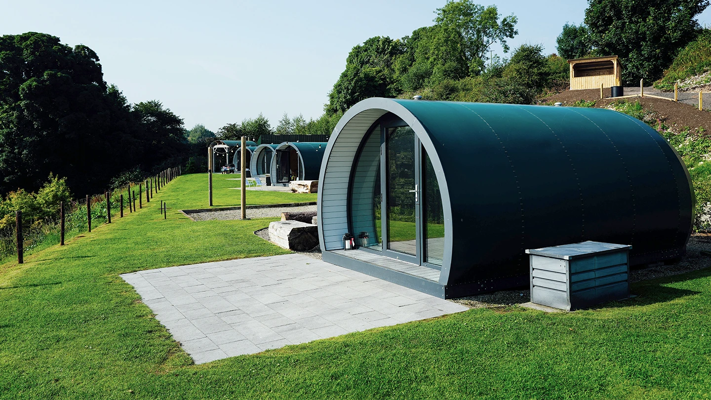 Glamping pods business in the countryside