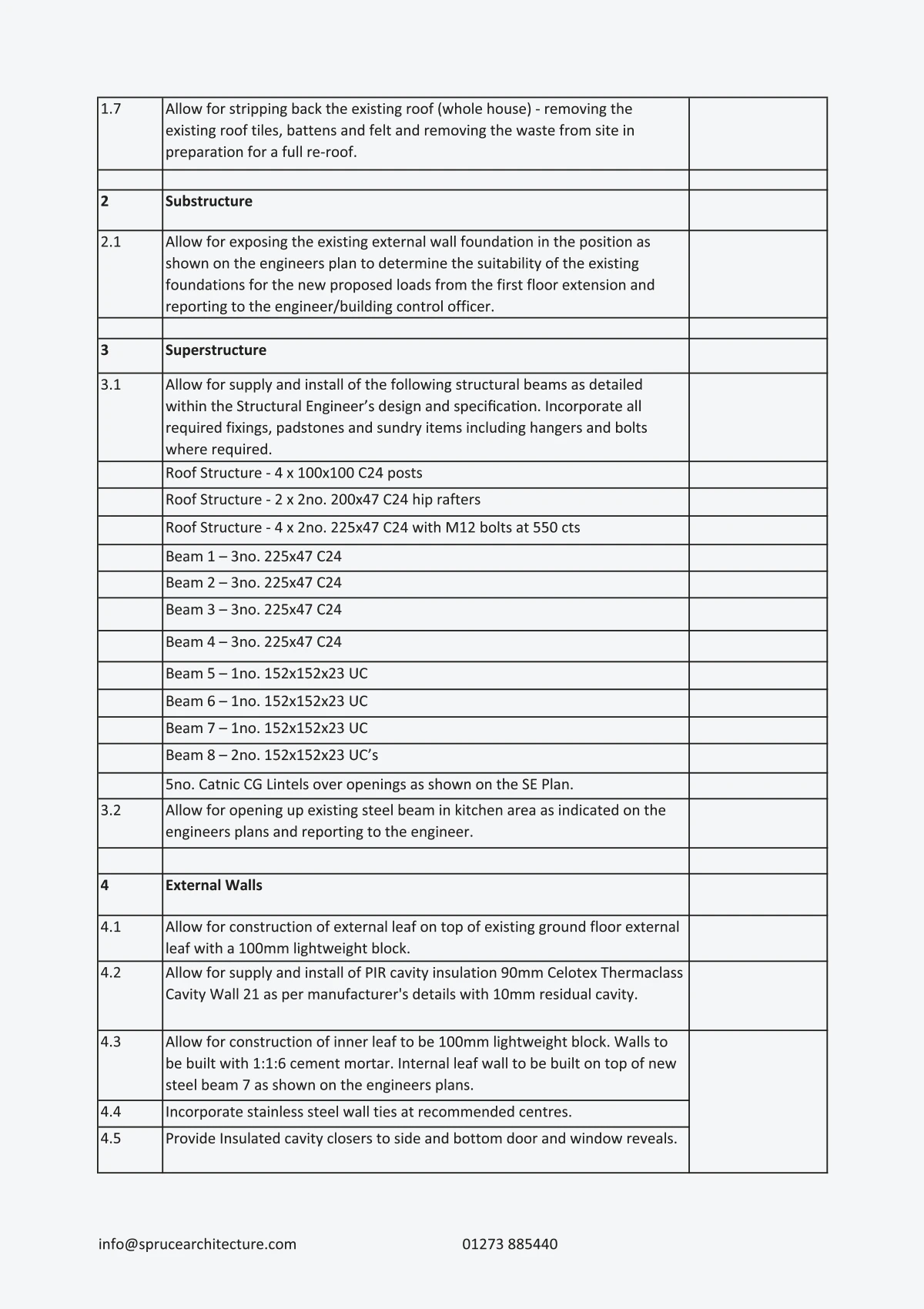 Schedule of Works 01