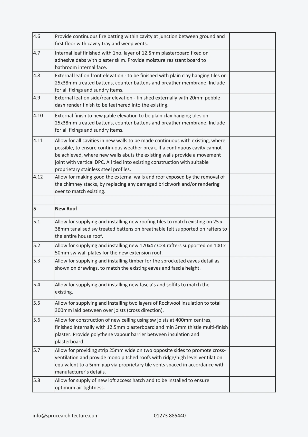 Schedule of Works 02