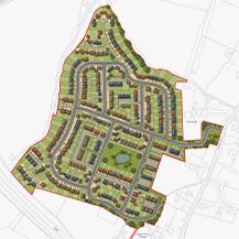 Colour Site Plan - 376 New Homes - Horsham