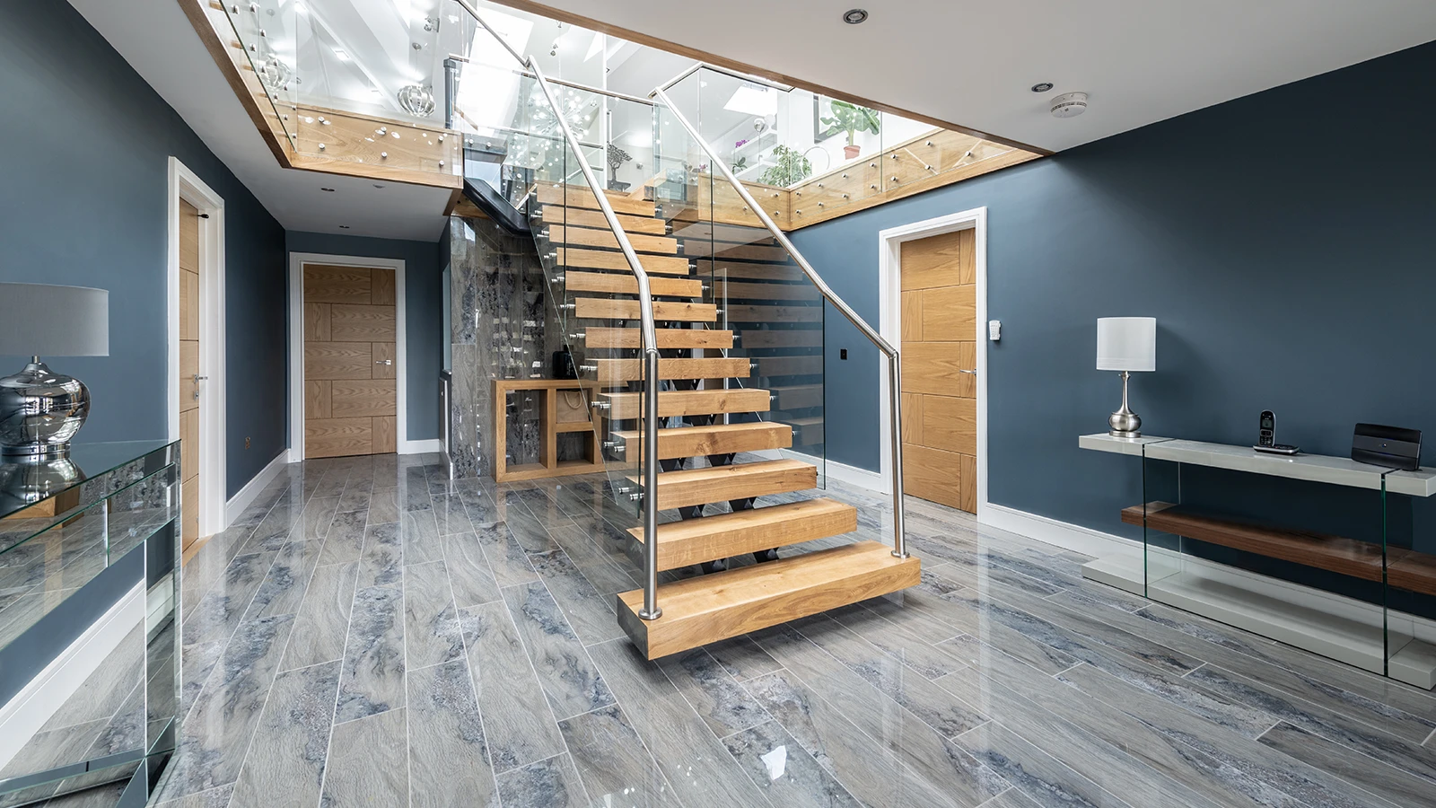 Spruce Architecture - contemporary staircase and hallway in Maresfield