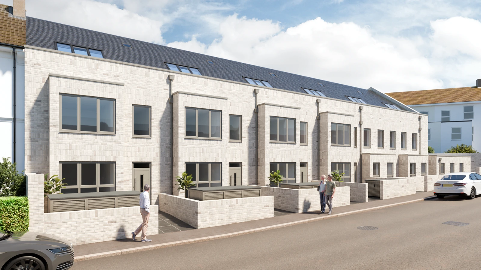 Spruce Architecture - Terraced housing development with commercial units - West Sussex