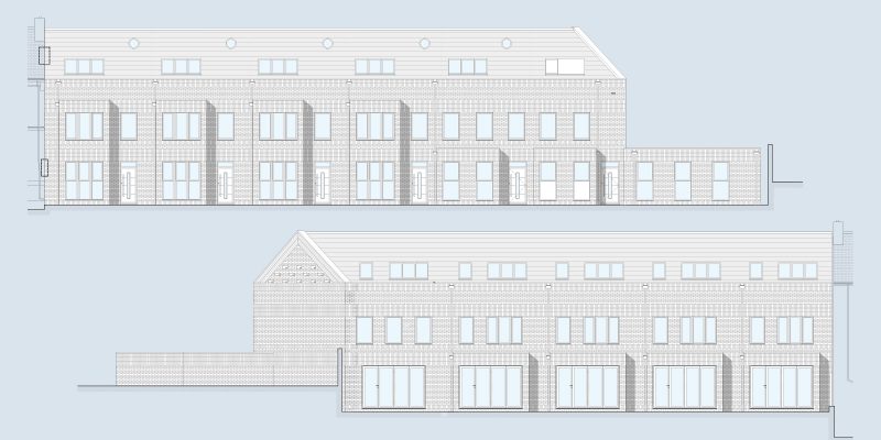 Terraced housing development with commercial units - Spruce Architecture