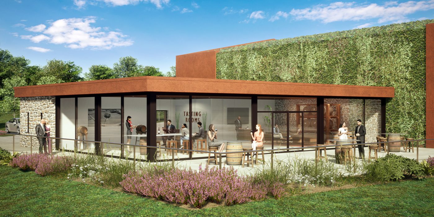 Plans and visuals for new winery and tasting rooms Spruce Architecture